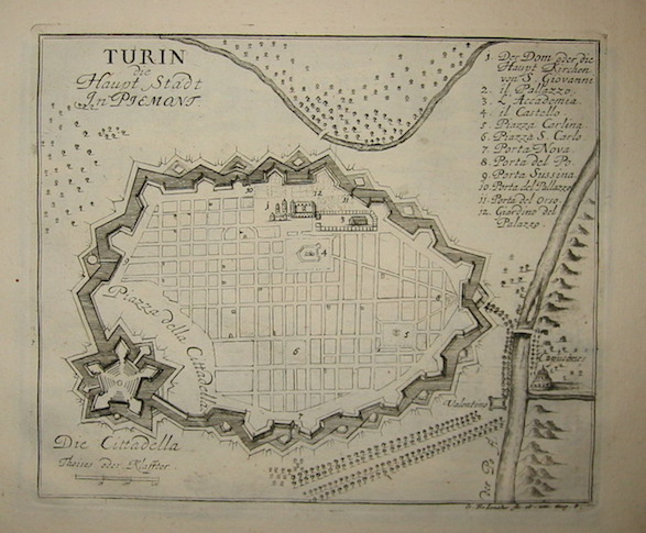 Bodenehr Gabriel (1664-1758) Turin die Haupt Stadt in Piemont 1715 ca. Augsburg 